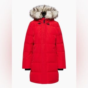 NWT Aritzia TNA Powder Parka Mid-length goose down parka jacket Red size medium